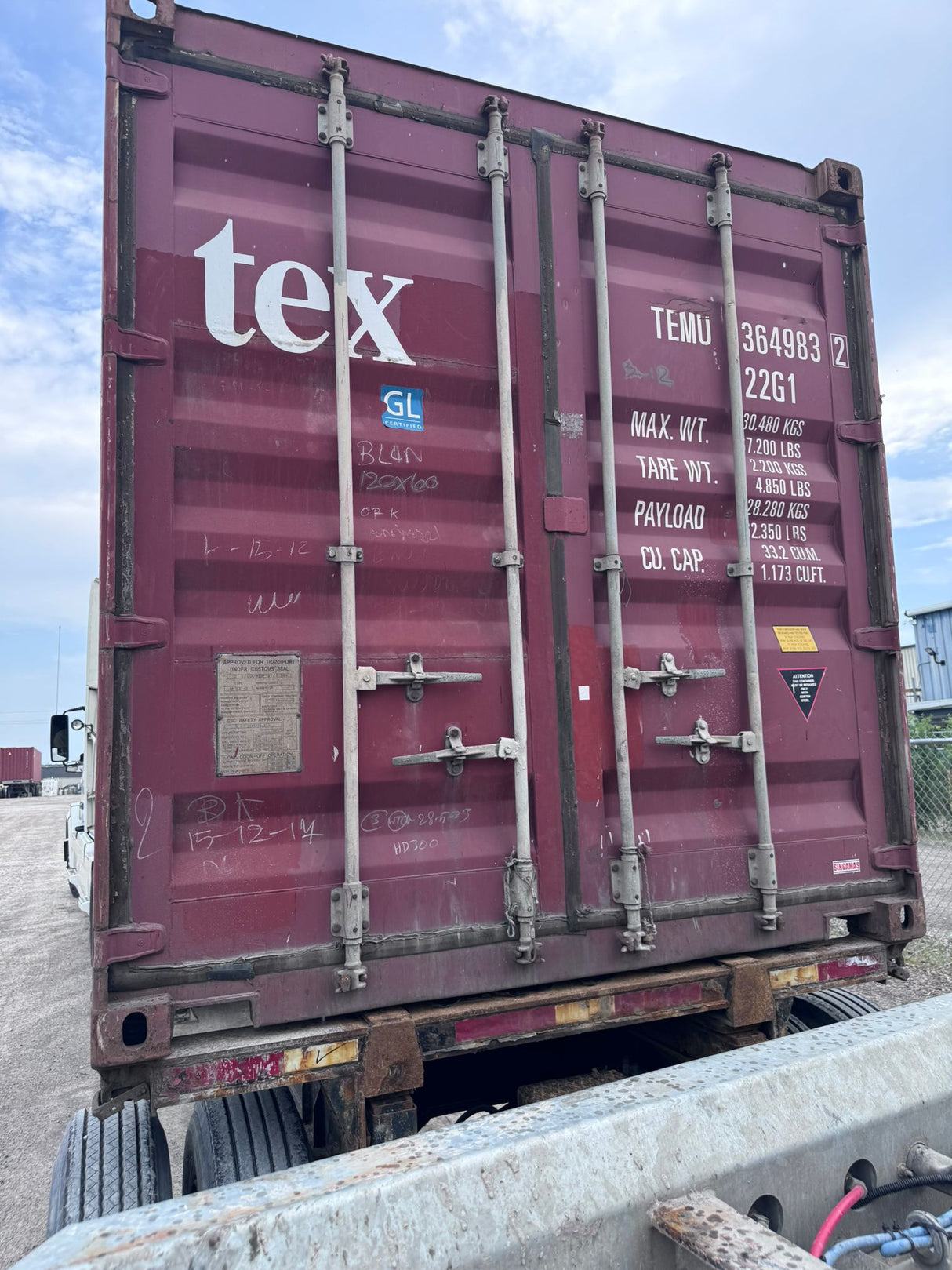 TEMU3649832 - 20' Used Container (BURLINGTON)