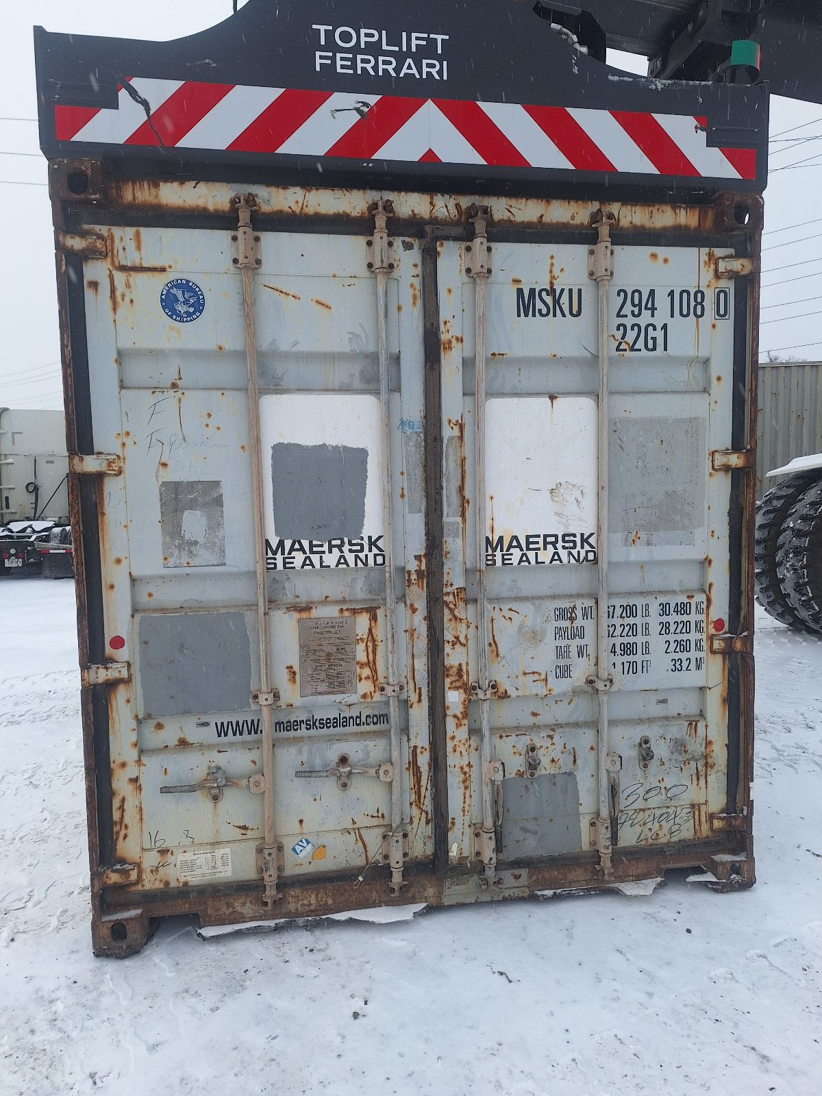 MSKU2941080 - 20' Used Container (Bolton)