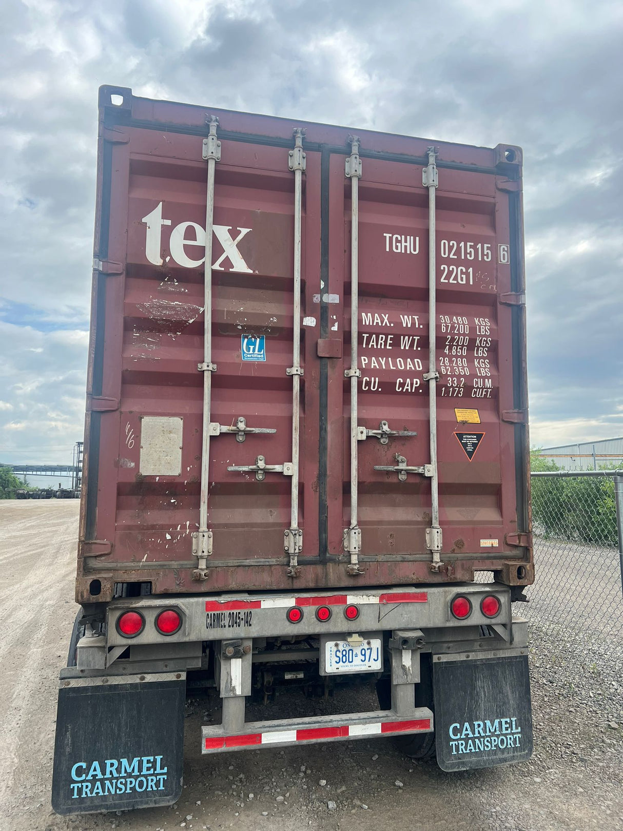 TGHU0215156 - 20' Used Container (BURLINGTON)