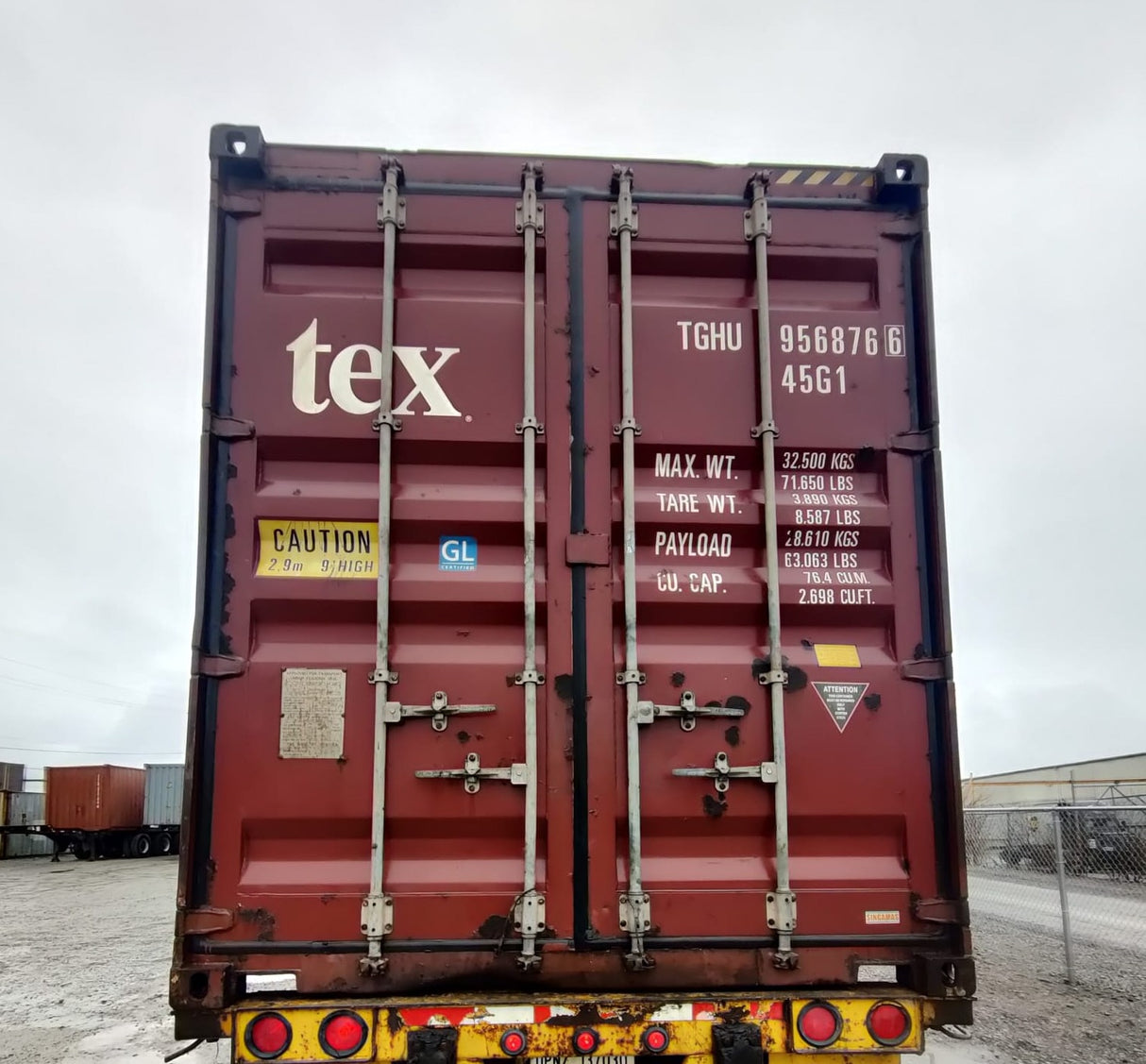 TGHU9568766 - 40' High Cube Used Container (BUR)