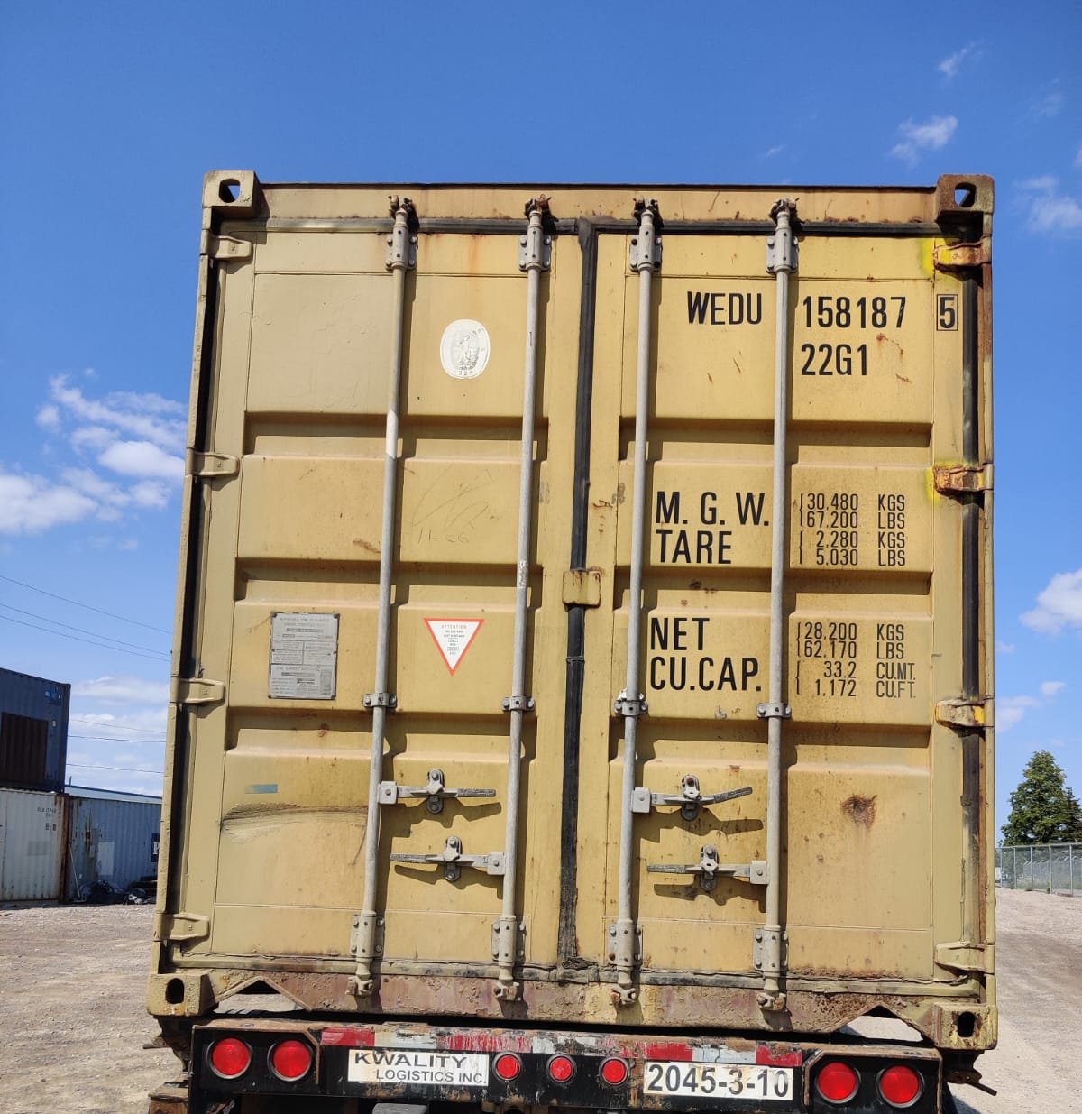 WEDU1581875 - 20' Used Shipping Container (BURLINGTON)